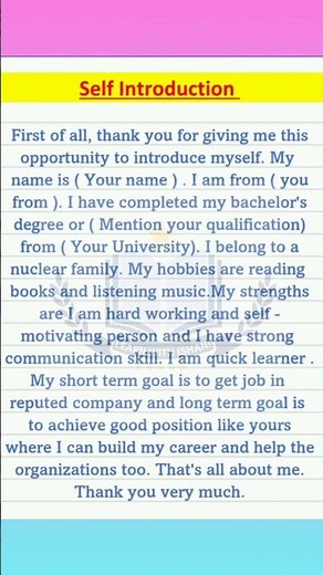 Self Introduction in English| How to Introduce Yourself in English ♥️