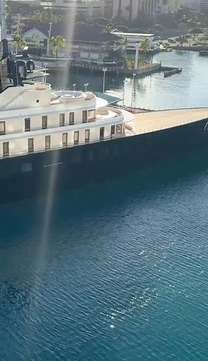 Looking Out from Our Cruise Ship Balcony at a Billionaire’s Yacht in Oahu Harbor Hawaii #travel