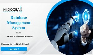 Database Management Systems – IT261 – Lecture 4