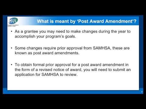 How to Submit a Post Award Amendment for Discretionary Grants