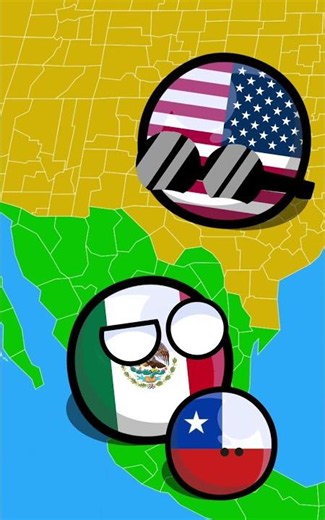 USA and Mexico mistake Chile for Texas (1/2) #countryballs #shorts #viral #humor
