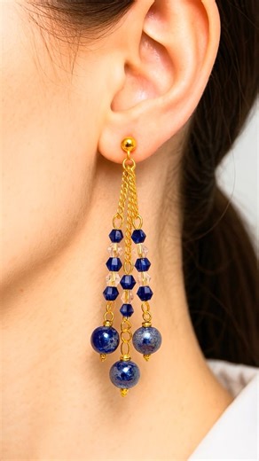 Elegant Blue Beaded Earrings | Trending Jewelry 2025 💙 #diy #art #jewellery