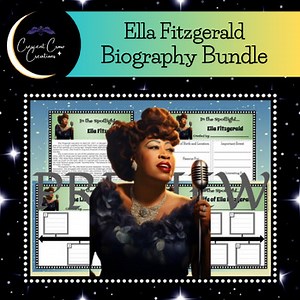 Black History Figure Ella Fitzgerald Biography Bundle Research Project