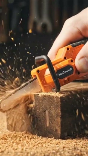INSANE MINIATURE CHAINSAW CUTTING REAL WOOD 😱🔥 | TINY KEYCHAIN POWER TOOL IN ACTION | MOST SATISFYIN