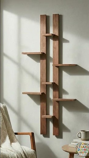 Simple ways to decorate with wood and plants to make your wall corner look more lively #diy