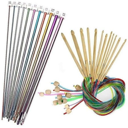 23 Pieces Tunisian Crochet Hooks Set With Bead Carbonized Bamboo Hook - Walmart.ca