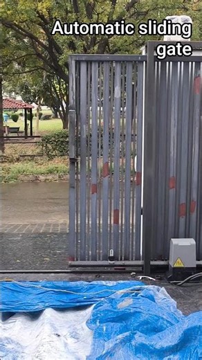 remote control automatic sliding gate fitting complete work 🥵#welding #fabrication #shortsfeed