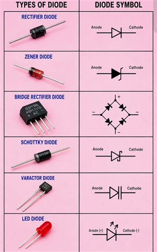 Types of Diodes & Their Circuit Symbols | Complete Identification Guide #learnelectronics #electroni