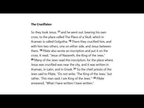 Holy Bible: John 19 (ESV) Audio with Text