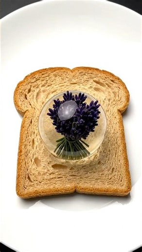 Satisfying ASMR Toast Spread - Lavender #asmr #satisfying #veo3 #shorts #ai #aiart