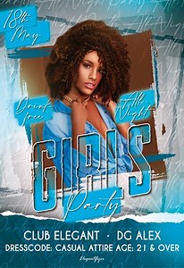 Blue Glow Girls Party Free Flyer Template PSD | by Elegantflyer