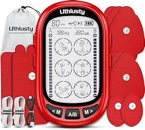 TENS Unit Muscle Stimulator for Pain Relief Therapy–Dual Channel 24 Modes TENS Machine&EMS Muscle Stimulator,Upgraded Large Screen Portable Muscle Stimulator for Back,Shoulder,& Neck Pain with 10 Pads