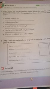 WORKSHEET : 2EasyMediumHardCompetency: Conducts short inte... | Filo