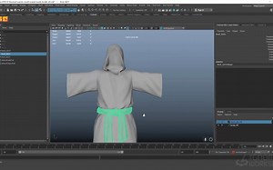 maya 布料模拟 005 Sim Mesh Modeling - Creating Single Sided Mesh From Render Mesh