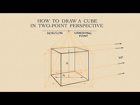 How to draw a cube in two-point perspective