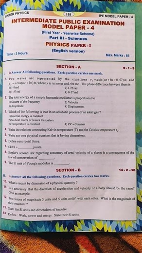 AP INTERMEDIATE 1ST YEAR PHYSICS