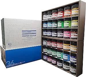 Knicker Color PC40ML36N Watercolor Poster Color, 36 Color Set, 1.4 fl oz (40 ml)