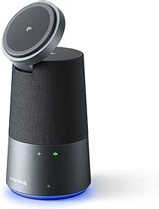 AnkerWork S600 by Anker All-in-One Speakerphone, Bluetooth Speaker Microphone, Qi2 15W Wireless Charging, AI Noise Cancelling, 70° Adjustable Magnetic Phone Stand, 360° Sound, 16H Built-in Battery