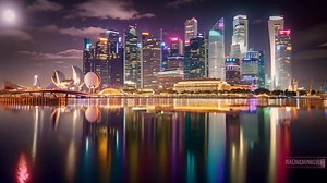 Singapore Skyline at Night. Singapore is One of the World S Most Visited Tourist Sites, Marina Bay Area at Night, Singapore Stock Footage - Video of landmarks, commercial: 331544094