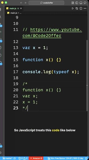 JavaScript Hoisting Trick 🤯 Function vs Variable (Unexpected Output!)