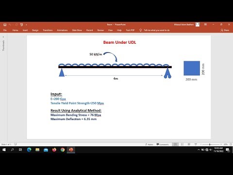 ANSYS 2022 Tutorial : Stress and deflection analysis of a simply supported beam at uniform load.