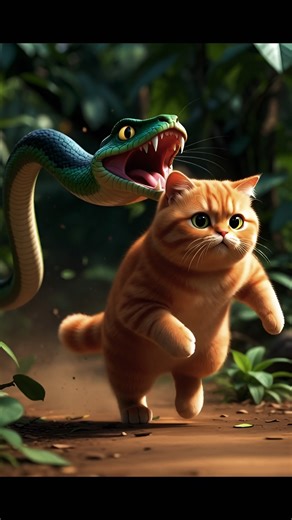 Cat vs Snake savage Fight #cat #ai