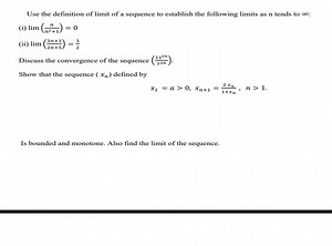Use the definition of limit of a sequence to establish the foll... | Filo