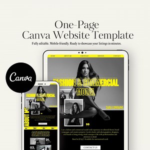 Model Portfolio Website Template | Fashion & Commercial (canva Editable Digital Download) - Etsy Canada