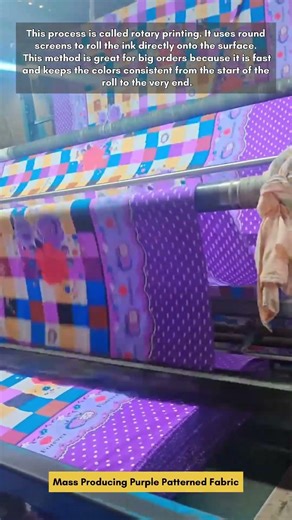 Mass Producing Purple Patterned Fabric