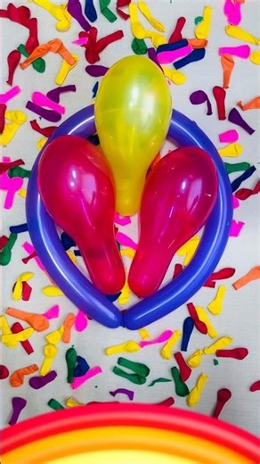 Red Yellow Rub Pop Trio || Blue Orb Crush || Hand ASMR 🎈🔴💛 #balloonrubbing #asmr #satisfying