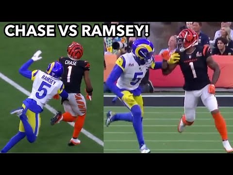 Ja’Marr Chase vs Jalen Ramsey FULL Matchup! (WR vs CB) Super Bowl 56 highlights
