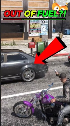 NPC Car Ran Out of Fuel Mid-Chase?! 😱 (GTA V Chaos) #GTA5 #Shorts #GTAV #gaming