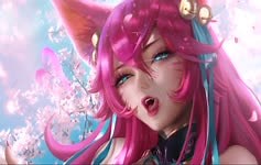 Spirit Blossom Ahri Tongue Cute Girl Live Wallpaper
