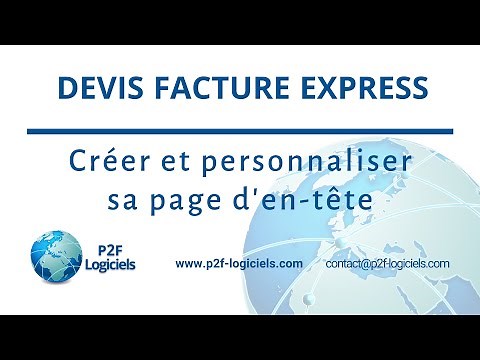 Comment créer et personnaliser une page d'en tête sur Devis Facture Express
