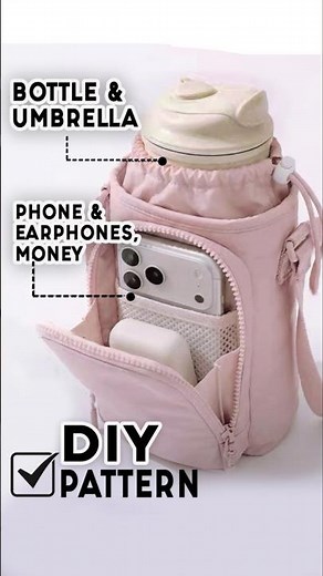 DIY bottle Crossbody Bag with pocket #diybag #bagpattern #bagsewing