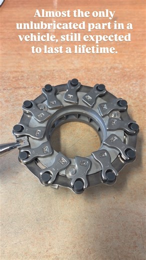Turbotekniikka Oy | Variable geometry turbine nozzle ring made by Mitsubishi Turbocharger. Nice piece of OEM engineering. #turbo #turbotekniikkaoy... | Instagram