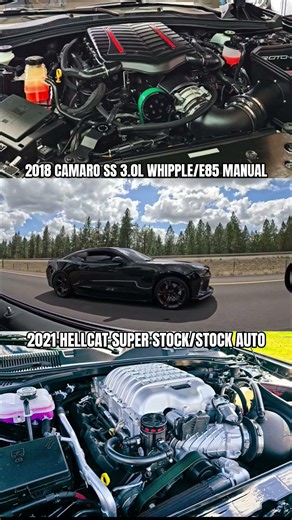 2018 Camaro SS Whipple Supercharged Vs 2021 Hellcat Super stock