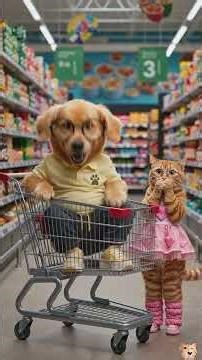 Pest the dog went to the supermarket with his cat #cutepets #dogandcat #petadventure #funnyanimals