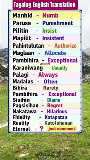 Tagalog English Translation #educationalvideo #tagalogenglish