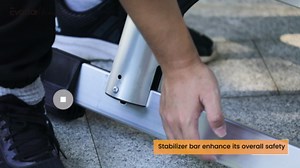 EvaStar 16.5FT A Frame Telescoping Ladder, Lightweight Aluminum Telescopic Ladders w/Triangle Stabilizers, Stabilizer Bar & Wheels, 330lbs Capacity Extension Ladder for Home, Outdoor- Orange & Silver