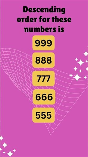 Descending Order 3 digit numbers Example 19