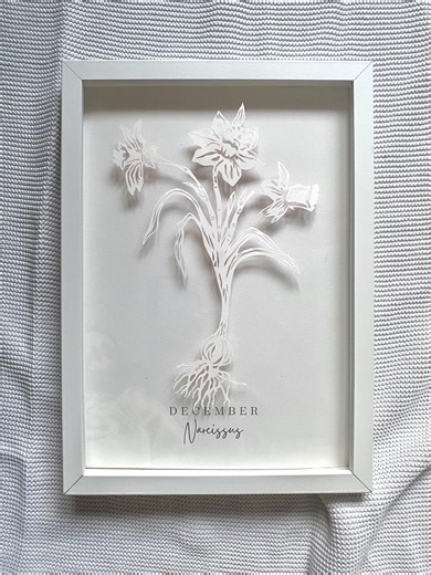 Papercut Template Narcissus December Birth Month Flower Digital File DIY Paper Art and Script, Pdf, Jpg, Svg - Etsy