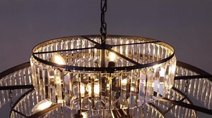 Wellmet Crystal Chandelier, 6-Tier Large Luxury Crystal Chandelier, 31'' Black Crystal Pendant Light for Living Room, Dining Room, Bedroom, Entryway, Hallway, Corridor,