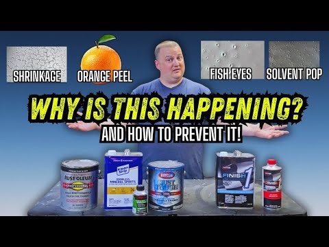 RUSTOLEUM PAINT JOB GUIDE HOW TO FIX ISSUES SHRINKAGE ORANGE PEEL FISH EYES SOLVENT POP FOR CHEAP!