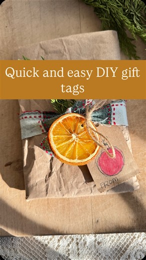 Anna | Finches & Ferns | Curated Vintage Shop on Instagram: "If you need a quick and easy gift tag tutorial, check this out! You can make these with supplies you have around your house. Supplies: Scissors Craft paper, paper bag Colored markers Fine line markers Hole punch Twine/ribbon As always, you can make them extra too! Use some washout tape along the bottom for a border, or glue some scrapbook paper to the back! Happy crafting and happy holidays Xoxo, Anna"