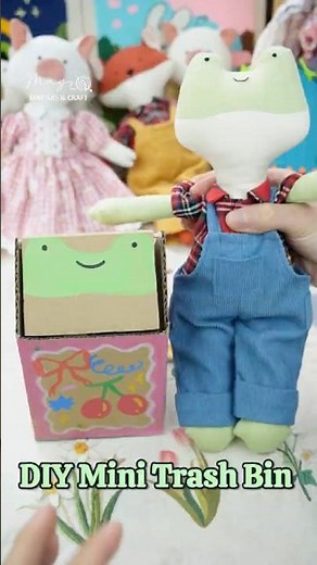 DIY Mini Trash Can for Plushies 🗑️ | How to Make a Tiny Bin from Cardboard