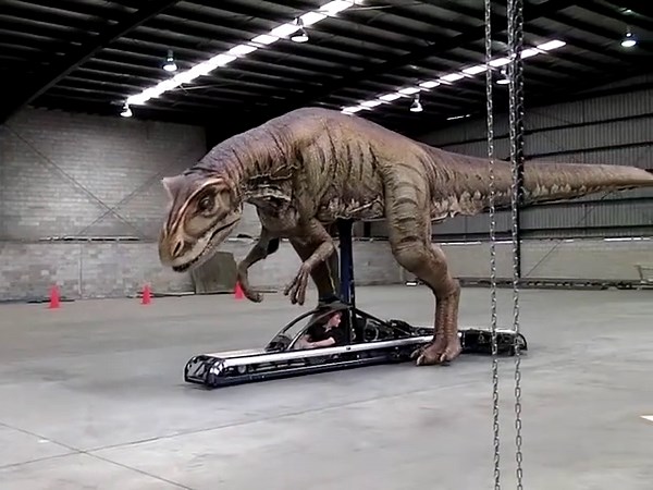 If you thought reversing a trailer was difficult, try reversing an angry Allosaurus!