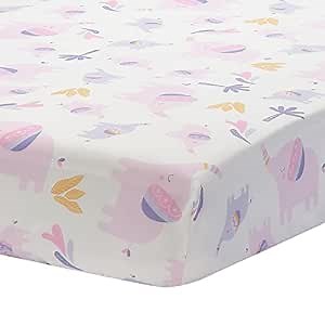 Bedtime Originals Elephant Dreams Fitted Crib Sheet - White, Animals, Jungle