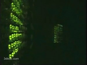 3d led display view with reflection