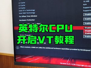 英特尔CPU如何开启VT?